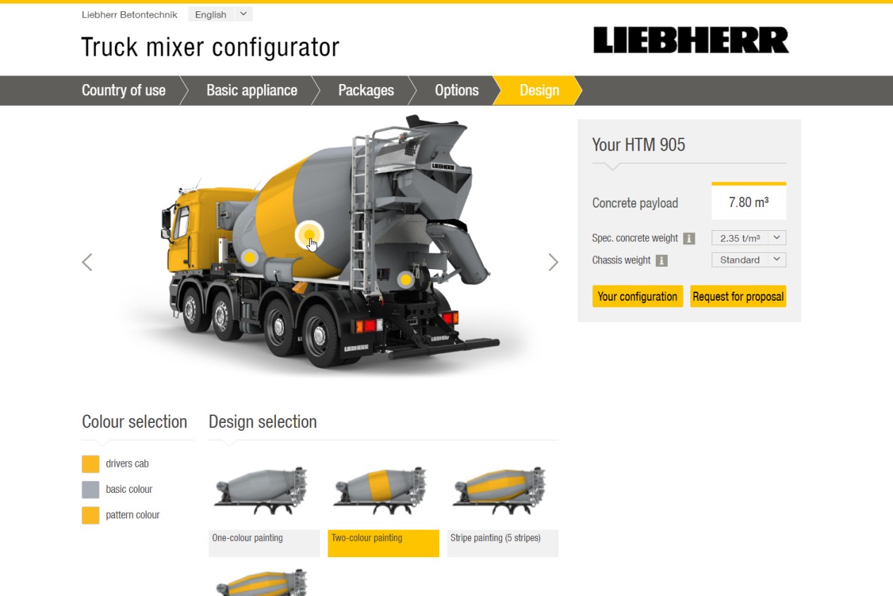 Конфигуратор автобетоносмесителей | Liebherr