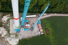 First Trial - 1000 EC-B 125 Litronic Flat-Top Crane Erects Wind Turbine ...